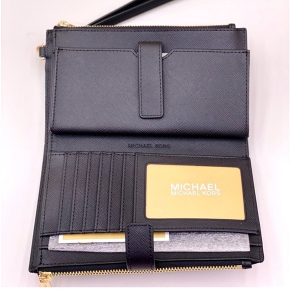 Michael Kors Wallet Wristlet Phone Case Black - Picture 5 of 8